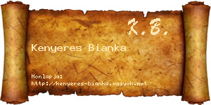 Kenyeres Bianka névjegykártya